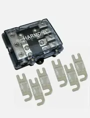 Harmony HA-MIDIFD4 Mini ANL MIDI 4-Way Fused Distribution Block & 80 Amp Fuses