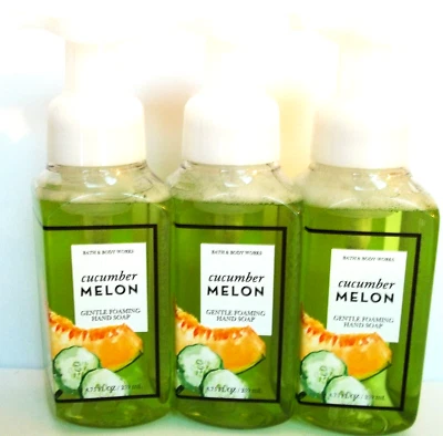 Bath Body Works CUCUMBER MELON Gentle Foaming Hand Soap, NEW, x 3