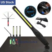 Magnetic Rechargeable COB LED Work Light Lamp Flashlight Inspect Folding Torch