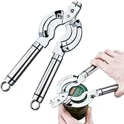 Jar Opener, Multifunctional Jar Opener for Weak Hands, Stainless Steel Jar Lid Opener, Beer Bottle Opener for Seniors with Arthritis, Children