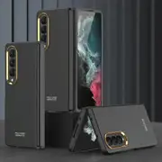 For Samsung Galaxy Z Fold4 5G Electroplating Lens Frame Case - Ultra Thin - Black