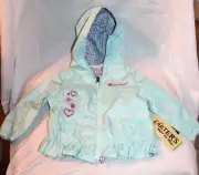 NEW WITH TAGS AQUA CARTER'S HOODED RAIN JACKET SIZE 18 MONTHS