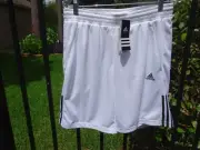 ADIDAS GALAXY SHORTS, MEN'S MEDIUM, WHITE, CLIMALITE-2 POCKETS; NWT; RETAIL: $32