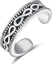 [KATHLU] Viking/Feather/Jesus Ring 925 Sterling Silver Ring Adjustable Ring for Men Women