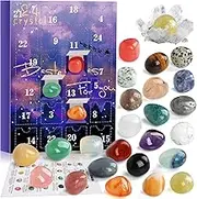 RAMXCION Crystals Advent Calendar 2024 Rocks, 24 Days Crystal Gemstones Minerals & Fossils Advent Calendar Crystals Christmas Calendar Enthusiasts Rock Collection Countdown Calendar Xmas Girls