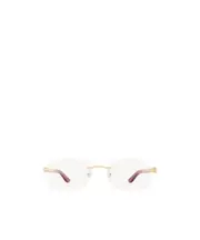 Cartier Rectangle Frame Glasses 56 White