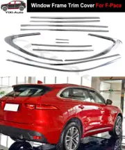 12Pcs Fit for Jaguar F PACE F-PACE 2016+ Stainless Steel Window Frame Trim Cover