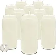 Hyoola 7 Day White Prayer Candles, 10 Pack - 6" Tall Pillar Candles for Religious, Memorial, Party Decor, Vigil and Emergency Use - Vegetable Oil Wax in Plastic Jar Container