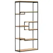 NNEVL Bookcase 80x30x180 cm Rough Mango Wood