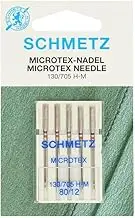 SCHMETZ Sewing Machine Needles| 5 Microtex Needles | 130/705 H-M| Needle size 80/12