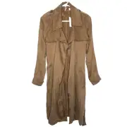 NEW Anthropologie MOTH Coat XS Brown Taupe Belted Long Duster Cardigan Sweater