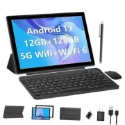 Tablet with Keyboard Android 13 Tablets 2 in 1 Tablet 12GB+128GB, 10 inch