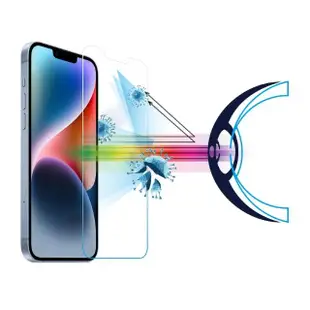 【RetinaGuard 視網盾】iPhone 14 抗菌防藍光玻璃保護膜(6.1吋)