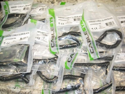 Pack of 25 Cablesys GCHA444006-FBK Telephone Handset Cord 6' Glass Black New