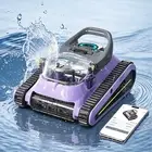 Cordless Pool Vacuum Robotic Cleaner for Flat Above Ground Pools