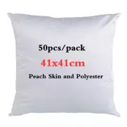 50PCS*Plain White Peach Skin Sublimation Blank Pillow Case Fashion Cushion Cover