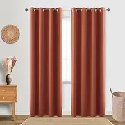 Burnt Orange Blackout Curtains for Living Room 2 Panels Set 84 Inches Long Grommet Thermal Black Out Window Drapes for Bedroom Patio Sliding Glass Door Vertical Blinds Home Office Decor,84 Inch Length