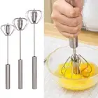 1/3Pcs Semi-automatic Egg Beater Stainless Steel Egg Whisk Manual Hand Mixer