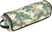 Huge Green Trees Hair Tool Travel Bag with Iron Mat Curling Iron Travel Holder Storage Bag for Flat Irons, Straighteners, Curling Irons Portable Travel Essentials