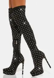 [SIMMI] Edward Rhinestone Thigh High Boots