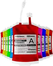 meowtastic Blood Bag for Drinks,Reusable Halloween Drink Pouches,IV Blood Bags Set of 10,Heavy Duty,Reclosable,for Halloween,Costume Props,Halloween Party Favors