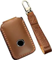 ontto Key case fit for Mazda 3 Alexa CX-30 CX5 CX8 CX9 CX4 2019 2020 2021 Leather Remote Key Fob Cover Keyring Accessories Smart Key Shell Keychain Key Holder Protection 3 Buttons Brown C