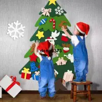在飛比找蝦皮購物優惠-聖誕節毛氈聖誕樹兒童拼接聖誕樹掛飾手工diy聖誕樹裝飾品