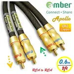 AMBER PREMIUM 2-MALE TO 2-MALE RCA CABLE,ANALOG STEREO,RCA TO RCA/AR306