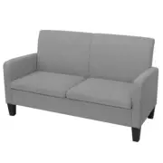 2 Seater Sofa Upholstered Fabric Lounge Home Decor Couch Padded Seat Light Grey