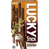 在飛比找樂天市場購物網優惠-明治 Lucky巧克力與咖啡雙層口味棒狀(38g/盒) [大
