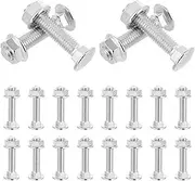 HEALSOPTHY Carriage Bolt Assortment 20 Sets Full Threaded Carbon Steel Bolts Nuts Plated