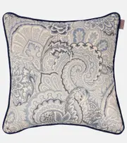 [Etro] Etro Bloom embroidered paisley cushion One Size blue