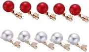 TOVINANNA Hair Accessories Girl 10 Pack Big Pearl Hairpin Fashion Women Barrettes 5 Red Big Pearl Clips