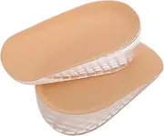 [VALICLUD] 1Pair Invisible Height Increasing Insoles for Men Women Elastic Soft Gel Heel Lift Inserts for Discreet Height Boost Comfortable Wear Elevation for Enhanced
