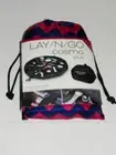 Lay/N/Go Cosmo Plus 21" Washable Cosmetic Makeup Bag Chevron Navy & Pink - New