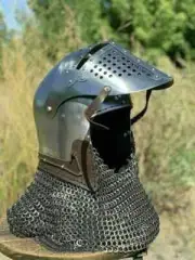 Helmet Steel Medieval Roa Bascinet Helmet 18 Gauge Knight Viking Helmet