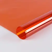 在飛比找Yahoo!奇摩拍賣優惠-橙色橘色玻璃幕墻改色變色裝飾貼膜窗戶貼紙彩色玻璃紙透明透光紙