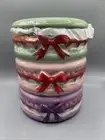 Sweet Treats Kitchen Macarons And Bows Cookie Jar With Lid 6" Macaroon Viral NEW