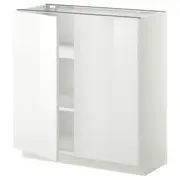 METOD base cabinet with shelves/2 doors, white/Ringhult white, 80x37x80 cm