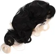 minkissy Synthetic Half Half Wig Curly Wig Yin and Yang Design Stylish for Daily Party