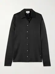 [ÉTERNE] ÉTERNE - Constance Silk-satin Shirt - Black - M/L M/L Black