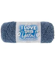 I Love This Yarn! Print Super Soft Acrylic Yarn 1 Skein cl Marled Denim 5oz/252y