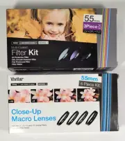 Vivitar 55mm Close-Up Macro Lens & Multi Coated Filter Kits New Sealed