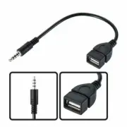 Male Cable Plug AUX Jack 3.5mm Audio to USB 2.0 Female Converter Cord Play MP3