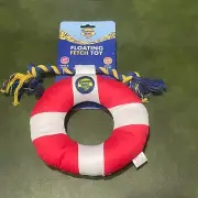 Banana Boat For DOGS Floating Fetch Toy Life Raft Rope Squeeks NEW