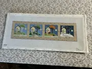 Finished Rebecca Seasons House 19x5.5” Hand Painted Needlepoint Canvas Picture