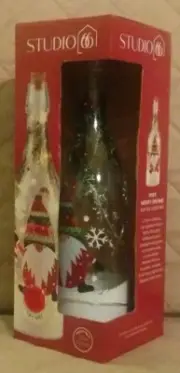 Studio 66 Christmas Holiday Decor, Very Merry Genome Bottle Lighting 6 Hrs Timer