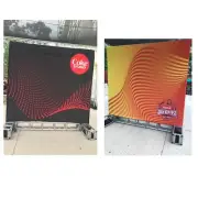 RARE 2 NEW 12 X 12 Coca Cola Coke Banner Backdrops Black Yellow Orange SIX FLAGS