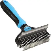 Nidawi Pet Grooming Brush, 2 in 1 Deshedding Tool & Undercoat Rake Dematting Comb for Matts & Tangles Removing, Reduces Shedding by up to 95%, Great for Short to Long Hair of Medium Large Dogs & Cats