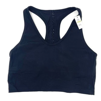 Aerie OFFLINE Real Me Xtra Recharge Racerback Sports Bra Black Women's Large $40